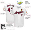 Custom White Crimson-Black Authentic Baseball Jersey