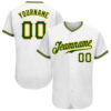 Custom White Green-Gold Authentic Baseball Jersey