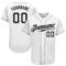 Custom White Black-Gray Authentic Baseball Jersey