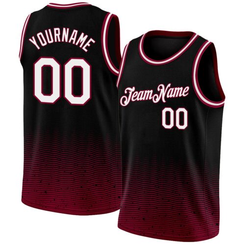 3DPattern1355_136be355-ba59-4b53-a38a-f2e9c8b3bd6b Custom Black White-Maroon Fade Fashion Authentic City Edition Basketball Jersey