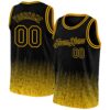 Custom Black Gold Fade Fashion Authentic City Edition Basketball Jersey