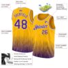 Custom Gold Purple-White Fade Fashion Authentic City Edition Basketball Jersey