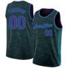 Custom Black Purple-Teal Authentic City Edition Basketball Jersey