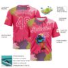 Custom Neon Pink-White Paint Splash Basketball Graffiti Style Performance T-Shirt
