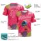 Custom Neon Pink-White Paint Splash Basketball Graffiti Style Performance T-Shirt