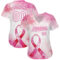 Custom Pink White-Hot Pink 3D Pink Ribbon Breast Cancer Awareness Month Women Health Care Support Authentic Baseball Jersey