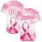 Custom Pink White-Hot Pink 3D Pink Ribbon Breast Cancer Awareness Month Women Health Care Support Authentic Baseball Jersey