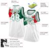 Custom White Kelly Green-Red 3D Mexico Splashes Authentic Basketball Jersey