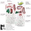 Custom White Mexican Flag Red-Kelly Green-Black 3D Authentic Basketball Jersey