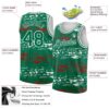Custom Kelly Green-Red-White 3D Mexico Authentic Basketball Jersey