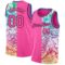 Custom Pink Black 3D Pattern Tropical Hawaii Palm Leaves Authentic Basketball Jersey