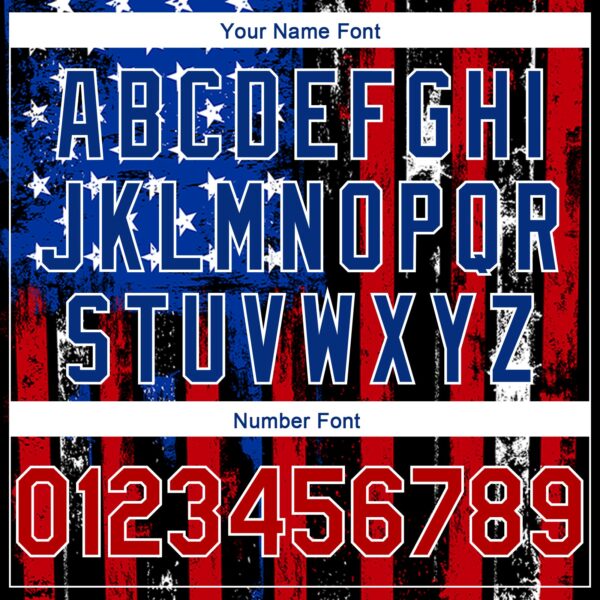 Custom Black Red-Royal 3D American Flag Fashion Authentic Basketball Jersey