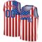 Custom White Royal-Red 3D American Flag Fashion Authentic Basketball Jersey