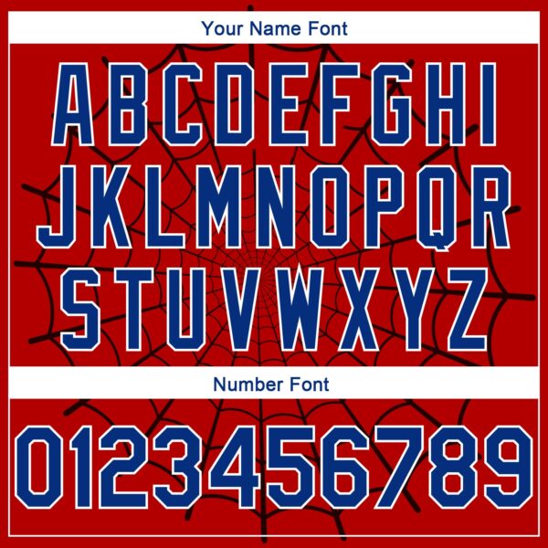 Custom Red Royal-White 3D Pattern Design Spider Web Authentic Basketball Jersey