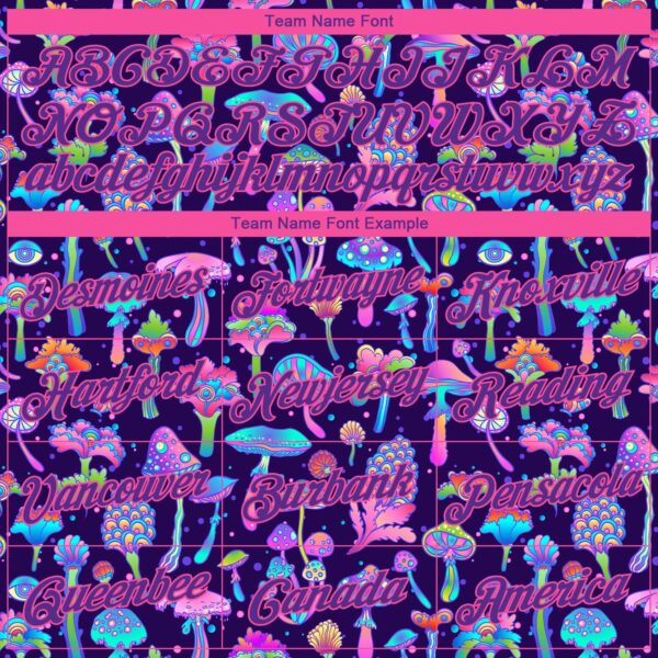 Custom Purple Pink 3D Pattern Design Flowers And Mushrooms Psychedelic Hallucination Authentic Basketball Jersey