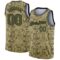 Custom Camo Olive-Black 3D Authentic Salute To Service Basketball Jersey