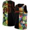 Custom Black Orange 3D Pattern Tropical Pineapples Hawaii Palm Leaves And Flowers Authentic Basketball Jersey