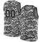 Custom Camo Black-Gray 3D Authentic Salute To Service Basketball Jersey