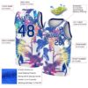 Custom White Royal 3D Pattern Tropical Hawaii Palm Trees Authentic Basketball Jersey
