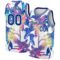 Custom White Royal 3D Pattern Tropical Hawaii Palm Trees Authentic Basketball Jersey
