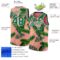 Custom Medium Pink Kelly Green-White 3D Pattern Tropical Hawaii Leaves Authentic Basketball Jersey