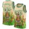 Custom Cream Kelly Green 3D Pattern Cartoon Tropical Hawaii Rainforest Authentic Basketball Jersey