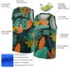 Custom Black Kelly Green-White 3D Pattern Tropical Hawaii Leaves Authentic Basketball Jersey
