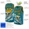 Custom Teal Gold-Black 3D Pattern Beach Surfing Authentic Basketball Jersey