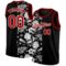 Custom Black Red-White 3D Pattern Hawaii Palm Leaves Authentic Basketball Jersey