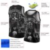 Custom Black White 3D Pattern Design Jellyfishes And Seashells Authentic Basketball Jersey