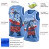 Custom Light Blue White 3D Pattern Go Surfing Authentic Basketball Jersey