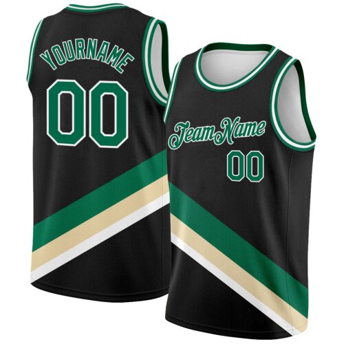 3DPattern2077_3dac4af1-7a76-44ba-bd39-d1a423f3fd97 Custom Black Kelly Green-Cream Modern Authentic City Edition Basketball Jersey