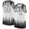 Custom White Black Abstract Vertical Lines Authentic City Edition Basketball Jersey