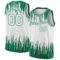 Custom White Kelly Green Abstract Vertical Lines Authentic City Edition Basketball Jersey