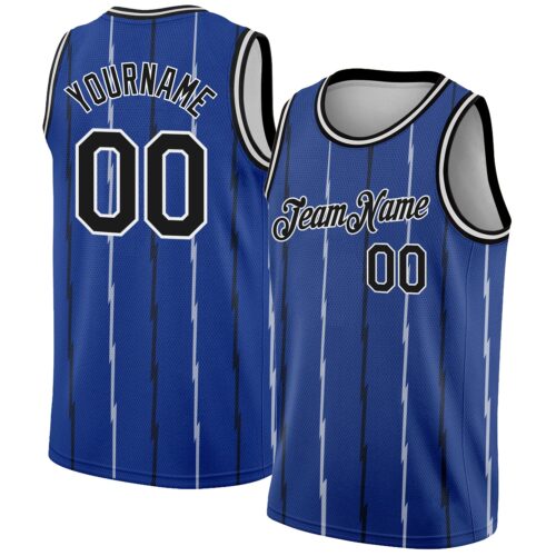 3DPattern2091 Custom Royal Black-White Lines Authentic City Edition Basketball Jersey