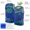 Custom Royal Kelly Green-White Triangle Shapes Authentic City Edition Basketball Jersey