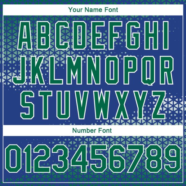 Custom Royal Kelly Green-White Triangle Shapes Authentic City Edition Basketball Jersey