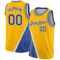 Custom Gold Royal-White Triangle Pinstripes Authentic City Edition Basketball Jersey