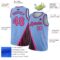 Custom Light Blue Pink-Black Triangle Pinstripes Authentic City Edition Basketball Jersey