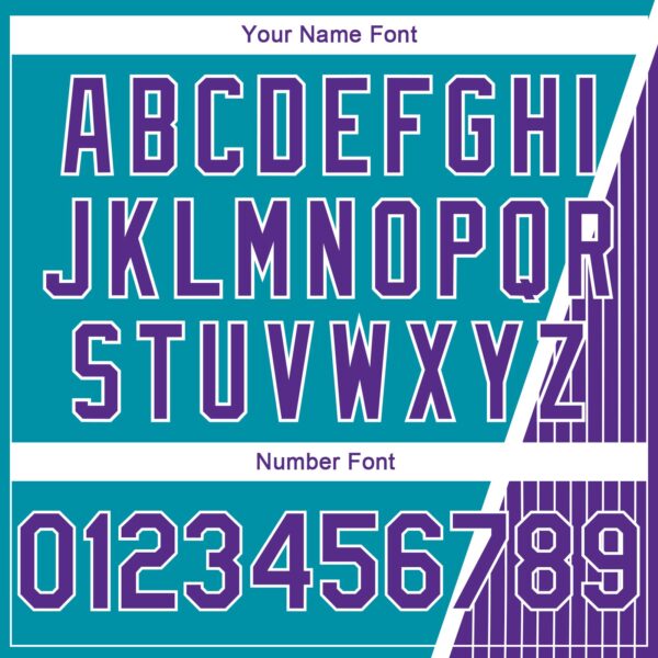 Custom Teal Purple-White Triangle Pinstripes Authentic City Edition Basketball Jersey