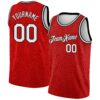 Custom Red White-Black Rounded Zigzag Lines Authentic City Edition Basketball Jersey