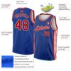 Custom Royal Red-White Side Stripes Authentic City Edition Basketball Jersey