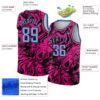 Custom Pink Light Blue-Black 3D Pattern Design Abstract Psychedelic Liquid Wave Authentic Basketball Jersey