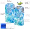 Custom Tie Dye Light Blue-White 3D Authentic Basketball Jersey