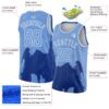Custom Light Blue White 3D Pattern Design Abstract Grunge Halftone Art Authentic Basketball Jersey