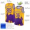 Custom Gold Purple-White 3D Pattern Design Abstract Grunge Halftone Art Authentic Basketball Jersey