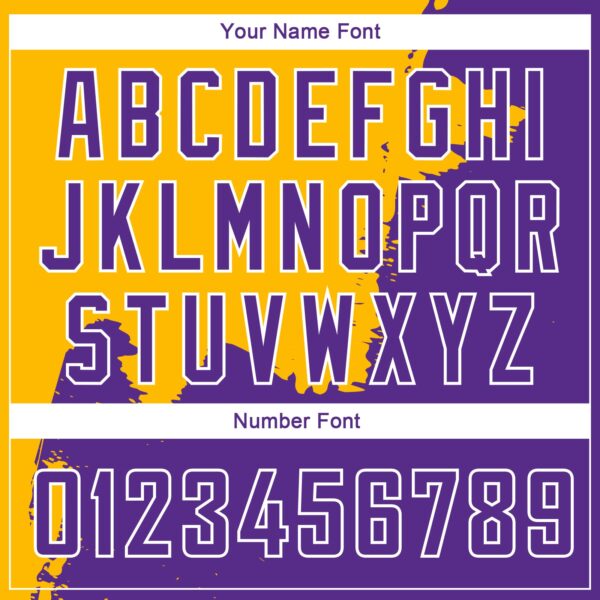 Custom Gold Purple-White 3D Pattern Design Abstract Grunge Halftone Art Authentic Basketball Jersey