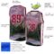 Custom White Maroon 3D Pattern Design Natural Landscape Watercolor Style Authentic Basketball Jersey