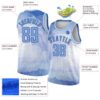 Custom White Light Blue-Royal 3D Pattern Design Sky With Clouds Watercolor Style Authentic Basketball Jersey