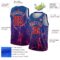 Custom Royal White-Red 3D Pattern Design Abstract Violet Wave Authentic Basketball Jersey
